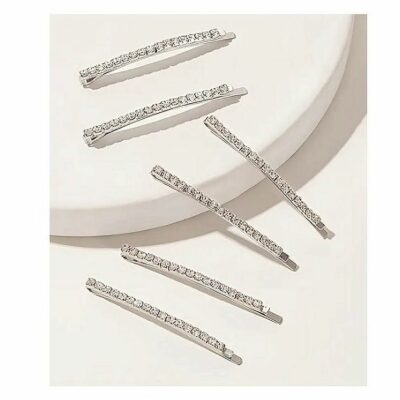 12 PC Single Rhinestone Line Hair Pin