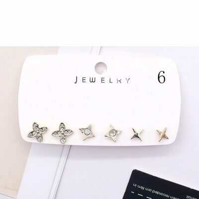 12pk Star Flower Them Stud Earrings Set