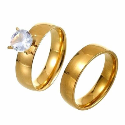 12pk 2 Pieces Set Stainless Steel Fshion Rings