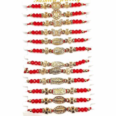 12pk Religious Set Red String Knot Bracelet