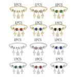 ABR1228 12pk Virgen de Guadalupe Dangle Stretch Bracelet