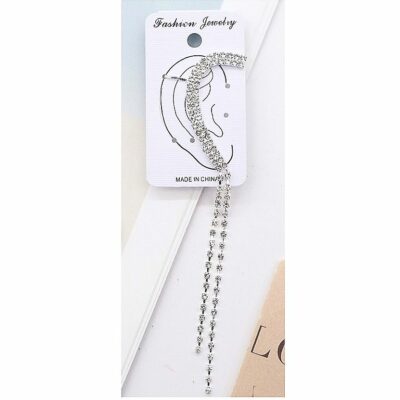 12pk Rhinestone Dangle Earcuff Crawler Earrings