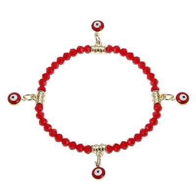 12pk Evil Eye Dangle Beads Stretch Bracelet
