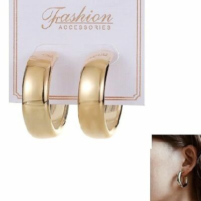12pk Polish Wide Small Hoop Earrings