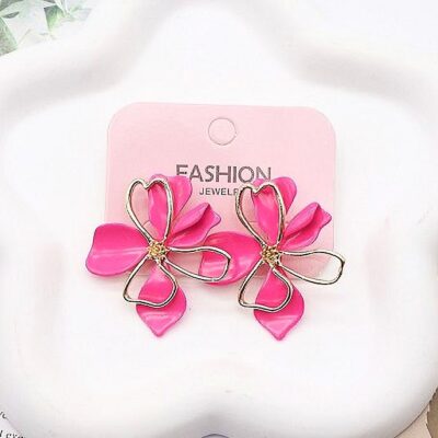 12pk Fashion Flower Coloful Stud Earrings