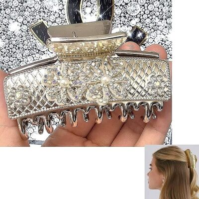 12pk Radiant Heart Flower Hair Claw Clip