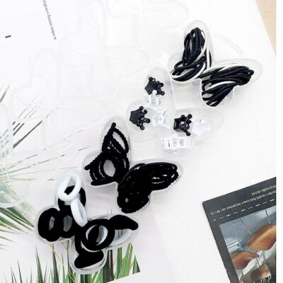 12pk Butterfly Case Four Seperate Hair Clip Tie Set