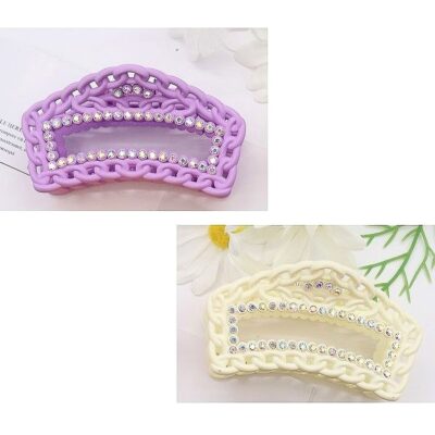 12pk Curved Rectangle Hair Jaw Clip