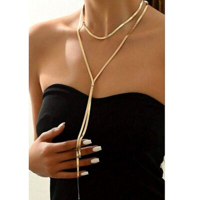 12pk Gold Silver Snake Chain Long Necklace