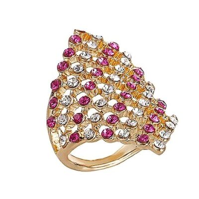 12pk Diamond Shape Rhinestone Rings
