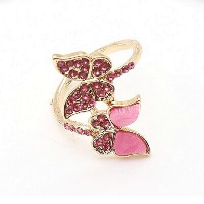 12pk Double Butterfly Free Size Rings