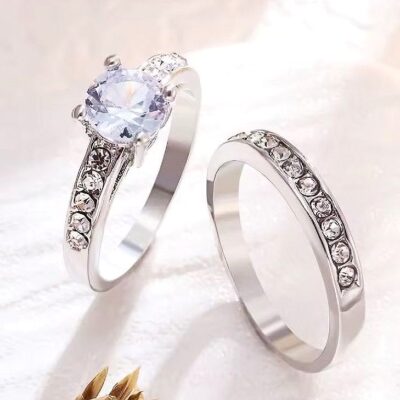 12pk CZ Crystal Stackable Rings