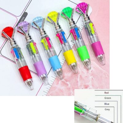 36pk 4 Color Pop Diamond Ball Pen Set