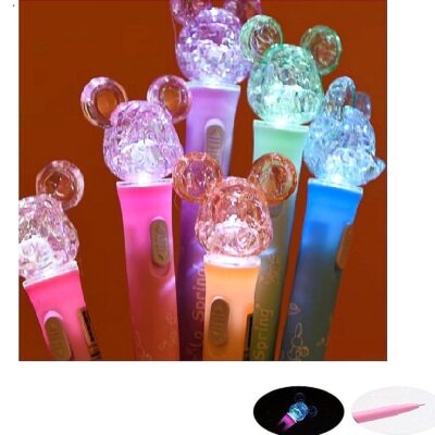 36pk Light Up Bear Face Ball Pen Set
