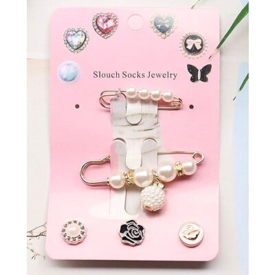 12pk Socks Cloth Brooch Jewelry