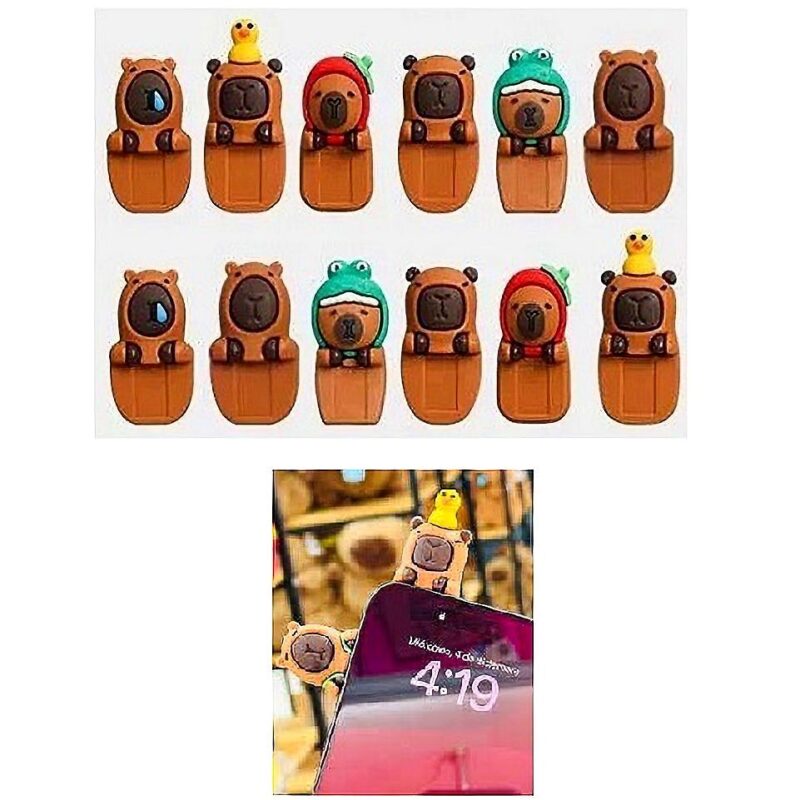 12pk Capybara Figures Cellphone Monitor Deco