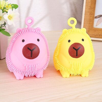 12pk Flashing hedgehog Rubber Safe Squeezing Toy