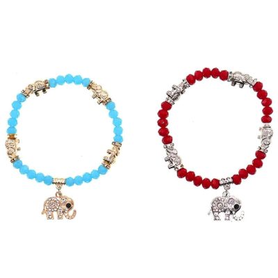 12pk Cute Elephant Stretch Beads bracelet