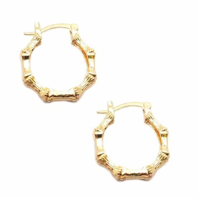 Bamboo Gold Dipped Hoop Earrings