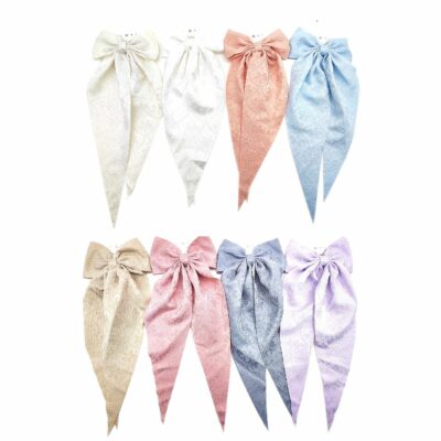 Flower Pattern Hair Bow Ribbon Barrettes