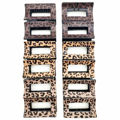 Leopard Print Hair Claw Rectangle Headpiece