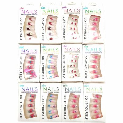 Heart Flower Press On Nails 12 Count
