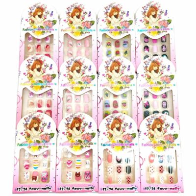 Princess Cartoon Press On Nails for Kids 12pcs