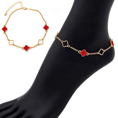 Epoxy Clover Anklace Anklet