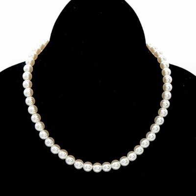 Elegant Simple Chic Fuax Pearls Necklace 4mm