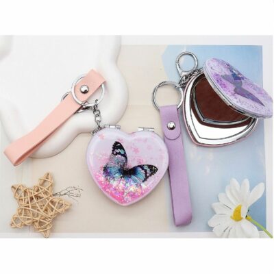 Stunning Butterfly Heart Compact Mirror