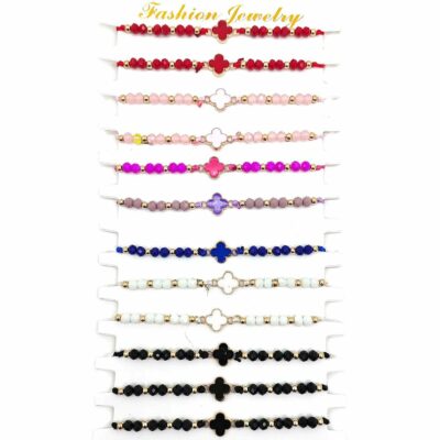 Clover Beads String Knot Bracelet