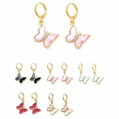 Chunky Dangle Butterfly Earrings