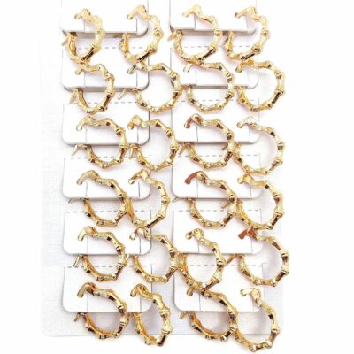 Gold Bamboo Mini Hoop Earrings
