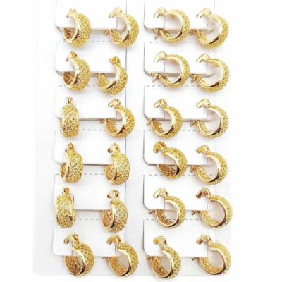 Gold Mesh Mini Hoop Earrings