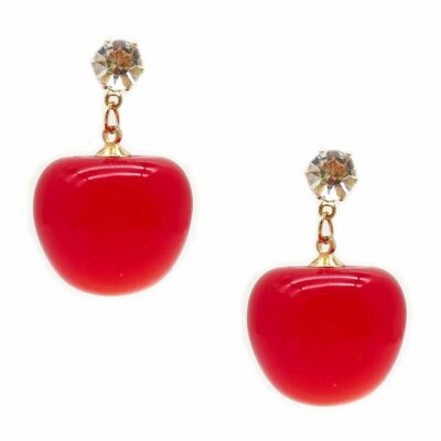 Chunky Cherry Dangle Earrings