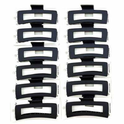 Black Matte Rectangle Hair Claw Jaw Headpiece