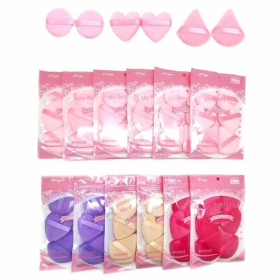 6 Pieces Heart Circle Powder Puff Set