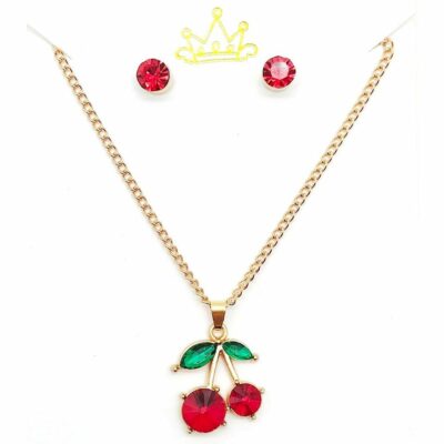 Cherry Pendant Necklace Set