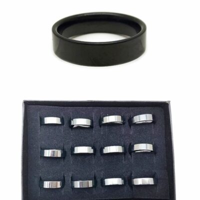 Solid Black Stainless Steel Ring