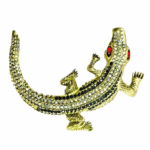 Cute Crocodile Aligator Rhinestone Brooch Pin