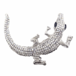 Cute Crocodile Aligator Rhinestone Brooch Pin