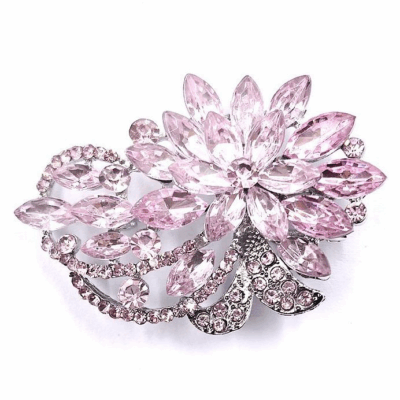 Whimsical Blossom Rhinestone Brooch Pin