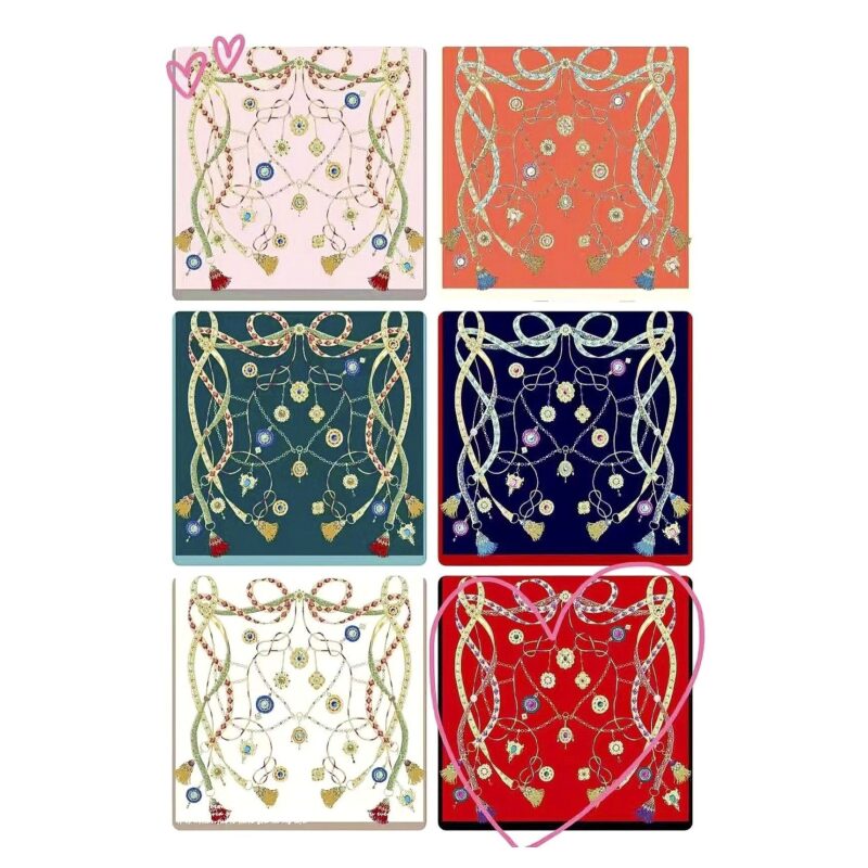 12pk Silky Harness Chain Floral Tassel Scarf Bandana