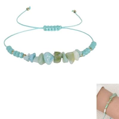 12pk Natural Feel Stone Beads Knot String Bracelet