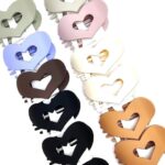 12pk Heart Matt Color Hair Open Barrette Clip