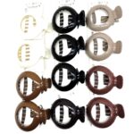 12pk Round Gloosy Hair Open Barrette Clip