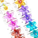 12pk Plumeria Flower Shiny Gloosy Hair Claw Clip