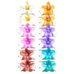 12pk Plumeria Flower Shiny Gloosy Hair Claw Clip