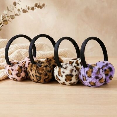 12pk Soft Plush Cozy Leopard Print Faux Fur Earmuff
