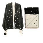 12pk Reversible Heart Dot Cashmere Feel Tassel Scarf
